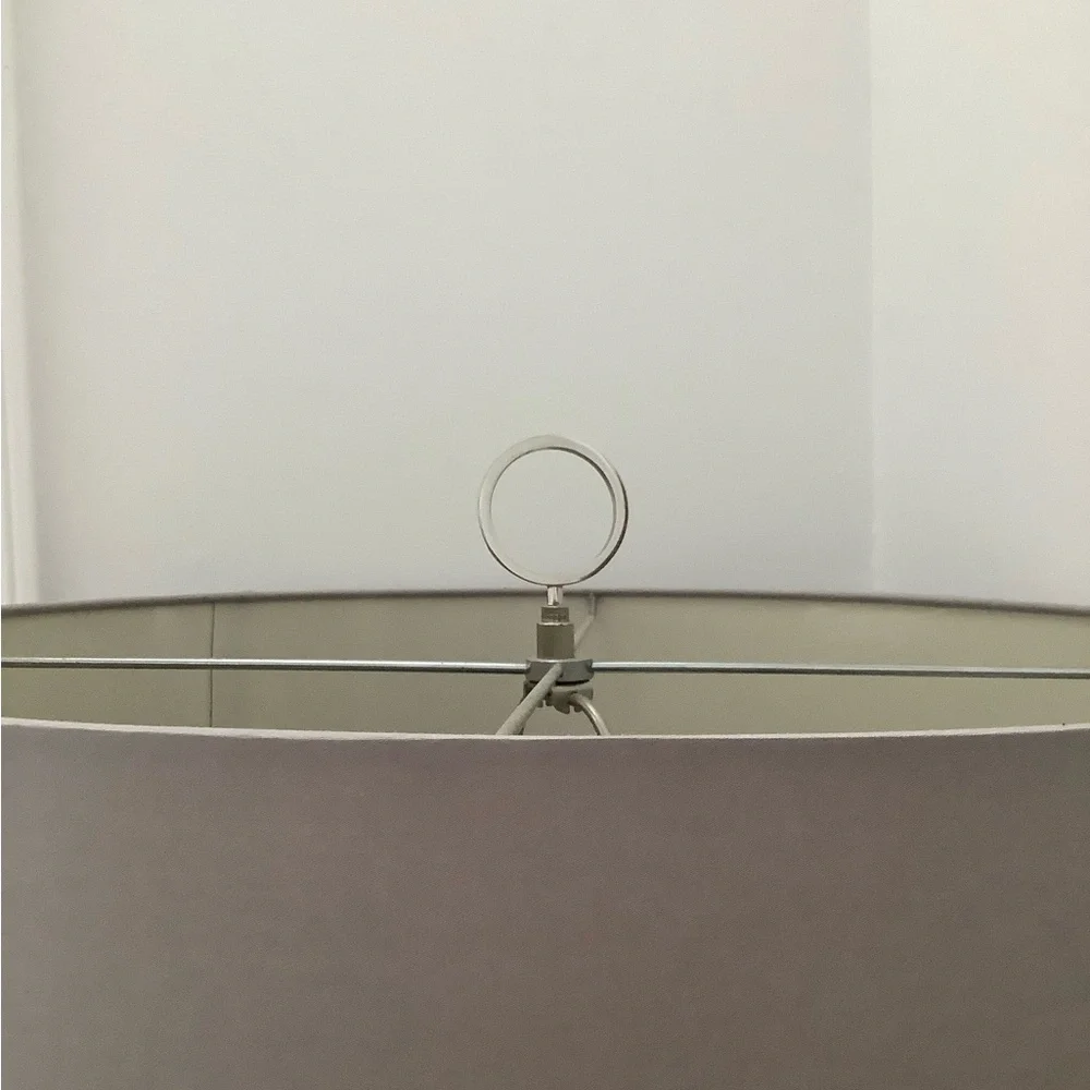 Johnathan Adler Gray and White Tripod Floor Lamp